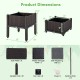 Elevated plastic raised garden bed planter kit in brown, featuring two 16" x 16" boxes with self-watering disk for easy.