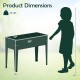 Elevated metal gardening box in green with dimensions 24" x 18" x 6", ideal for growing plants without bending.