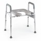 Raised toilet seat with handles and padded arms, adjustable height, waterproof cover, ideal for seniors and limited.