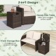 Rattan propane tank cover and side table in brown, featuring a flip-top lid for secure storage and outdoor use.