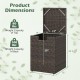 Rattan propane tank cover with flip-top lid for storage, featuring a brown PE rattan design, ideal for patios and.