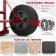 P-handle sack truck with 10-inch solid rubber wheels, designed for smooth transport on various surfaces, ideal for.