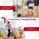 P-handle sack truck with 10-inch wheels, designed for easy maneuvering and convenient loading in red.