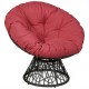 Dark red Rattan Papasan chair showcasing sturdy PE rattan construction and soft cushion, ideal for stylish seating.