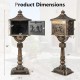 Retro cast aluminum mailbox with lockable baffle door, bronze finish, 46 inches tall, ideal for secure letter delivery.