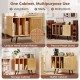 Natural rattan record player stand with charging station, featuring adjustable shelves and ample storage for vinyl.