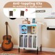 Record player stand with LED light and charging station, featuring anti-toppling kits and spacious storage for vinyl.