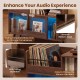 Record Player Stand with LED Light and Power Outlets Large Turntable Stand with Sliding Door - Gallery View 10 of 11