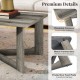 Rectangle coffee table in gray with rounded corners, rubber wood base, and X-shaped design for stability and style.