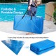 Rectangle swimming pool cover in blue, 12-mil thick PE, foldable design with carrying bag for easy storage and.