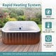 Rectangular blowup hot tub with 130 air jets, 1350W heater, and adjustable temperature for 4-6 persons, ideal for.