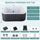 Rectangular inflatable hot tub for 4-6 people in black, featuring 130 air jets and insulated PVC walls for durability.