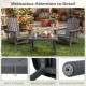 Rectangular gray patio side table with 1.6" thick tabletop, aluminum alloy rods, ideal for poolside and outdoor use.