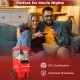 Retro hot air popcorn maker in red, 1200W, for oil-free popcorn, perfect for family movie nights and easy cleaning.