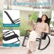 Patio rocking chair with ergonomic backrest and comfy seat, perfect for outdoor relaxation by the poolside or balcony.