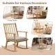 Natural rubber wood rocking chair with a soft cushion, perfect for relaxing in the living room, study, or patio.