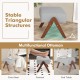 Multifunctional ottoman with triangular design in gray, serving as footrest, extra seat, or end table for versatile use.