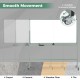 Double-sided magnetic whiteboard on wheels with aluminum frame, featuring 360° rotation and 4 lockable casters for.