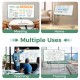 Double-sided magnetic whiteboard on wheels with aluminum frame, ideal for meetings, teaching, and home use.