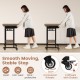 Rolling laptop table with pull-out keyboard tray and hooks, featuring smooth wheels and sturdy construction for easy.
