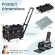 Rolling pet carrier with telescopic pull rod, breathable mesh, and soft pad, ideal for travel with small dogs or cats.