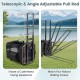 Telescopic and angle adjustable pull rod of the foldable soft-sided dog travel crate for customized towing experience.
