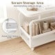 Rolling side table features a 31.5" faux marble top and a breathable metal mesh basket for secure storage.