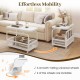 Rolling side table with a faux marble top, metal mesh basket, and lockable wheels for easy mobility and storage.