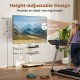 Height-adjustable mobile TV cart for 32-75 inch TVs, featuring 6 height options and 4 lockable casters for easy.