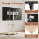 Rolling TV stand with adjustable height and cable management clips, designed for 32-75 inch TVs, ideal for versatile.