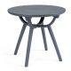 Round patio storage side table in gray, made of PP and ABS, perfect for poolside or balcony use with a 20" tabletop.