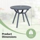 Round patio storage side table with 20" tabletop, made from PP and ABS, ideal for poolside or balcony use.