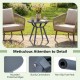 Round patio storage side table with a 20" tabletop, crafted from premium PP and ABS, ideal for poolside and balcony use.