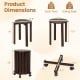 Round portable wood nesting stools with locking casters in walnut, featuring stackable design and sturdy rubber wood.
