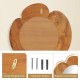 Rustic 29-inch vanity mirror with elegant curved teak wood frame and sturdy hanging hook, perfect for any room.