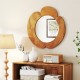 29 Inch Rustic Hanging Vanity Mirror with Teak Wood Frame - Gallery View 6 of 10