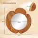 Rustic 29-inch hanging vanity mirror with a solid teak wood frame, featuring an elegant curved design and waterproof.