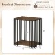 Dimensions of the walnut rubber wood side table with a metal frame, showcasing 2-layer storage shelves for practical.