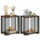 Rubber wood side table set of 2 with metal frame, featuring 2-layer storage shelves, ideal for living room or bedroom.