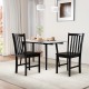 Black wooden dining chairs set of 2 with slat backrest, perfect for enhancing kitchen or dining room decor.