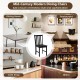 Black rustic dining chair with slat tilt backrest, crafted from durable rubber wood for kitchen or dining room use.