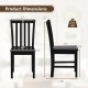 Rustic black wooden dining chair with slat tilt backrest, featuring ergonomic design and sturdy rubber wood frame.
