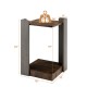 2-tier square end table with open storage shelf, made of engineered wood, compact design for small spaces.