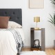 2-tier square end table with open storage shelf, compact design, ideal for bedside or small spaces.