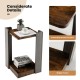 2-tier square end table with open storage shelf, engineered wood, compact design for small spaces, easy to clean.