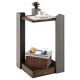 2-Tier square end table with open storage shelf, made of engineered wood, perfect for small spaces and easy to clean.