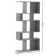 Gray 5 cubes ladder shelf bookshelf with modern design, ideal for storage and display in small spaces.