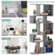 5-cube ladder corner bookshelf in gray, made of durable particleboard, ideal for modern home decor and space-saving.