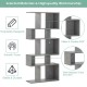 Ladder corner bookshelf in gray, made of durable MDF, featuring 5 cubes for ample storage and modern design.