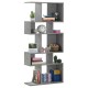 Ladder corner bookshelf in gray with 5 cubes, made of particleboard and MDF, ideal for storage and display in small.
